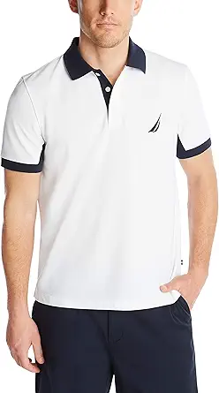 Nautica Men's Classic Fit Short Sleeve Performance Pique Polo Shirt