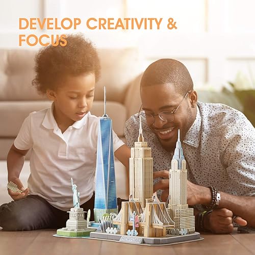 Vista 20 de CubicFun Rompecabezas 3D para adultos y niños, Baviera, Cityline, Venecia, Italia, kits de modelos de construcción, juguetes de regalo para hombres