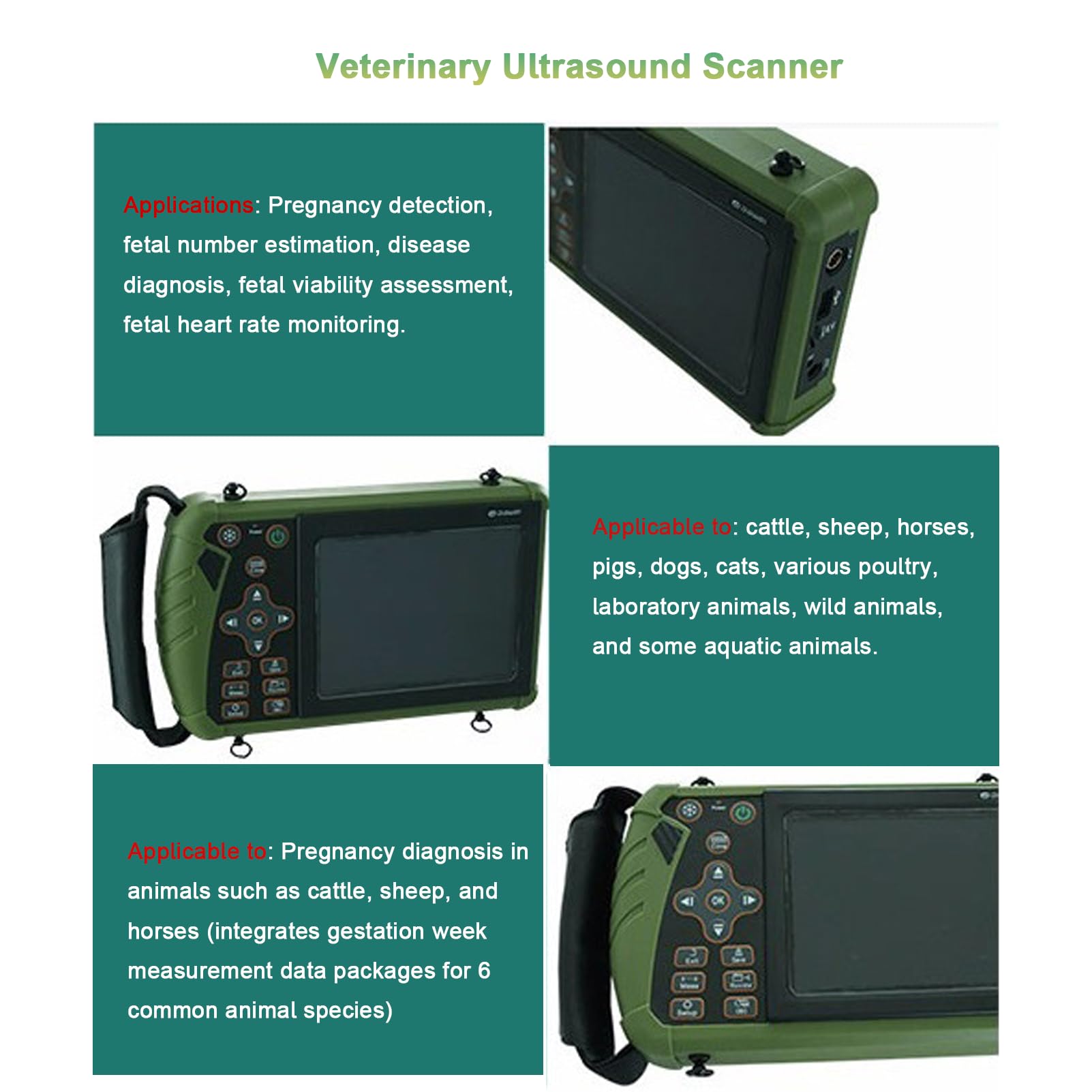 Weterynaryjny Aparat Ultrasonograficzny Do Badań CiążOwych, PrzenośNy, RęCzny Skaner Weterynaryjny B-Ultra Sound Z Sondą Wypukłą 3,5 Mhz Dla BydłA, śWiń, KóZ I Koni