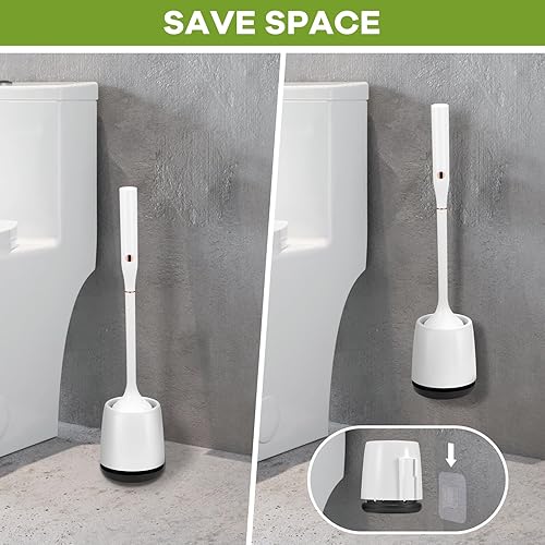Miniatura 3 de Juego de cepillo y soporte eléctrico para inodoro, cepillo para inodoro, limpiador giratorio eléctrico inalámbrico, con cabezal de cepillo de