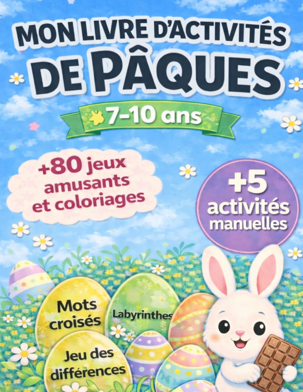 Mon Livre d'Activités de Pâques: Livre de coloriage et d'activités : Jeu des points à relier, labyrinthes, Mots Mêlés, Activités manuelle et bien plus encore !
