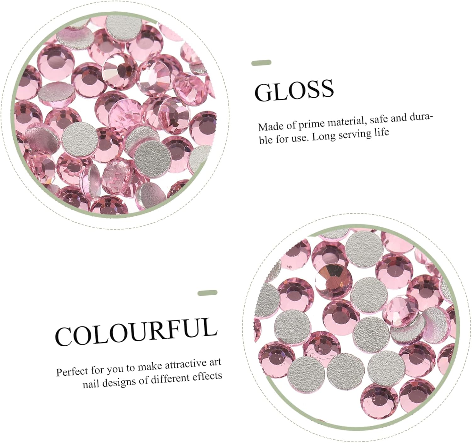 5pcs Flatback Rhinestones for Nails Nail Art Decoration Crystal Glass Water Droplets for Manicures and Crafts Light