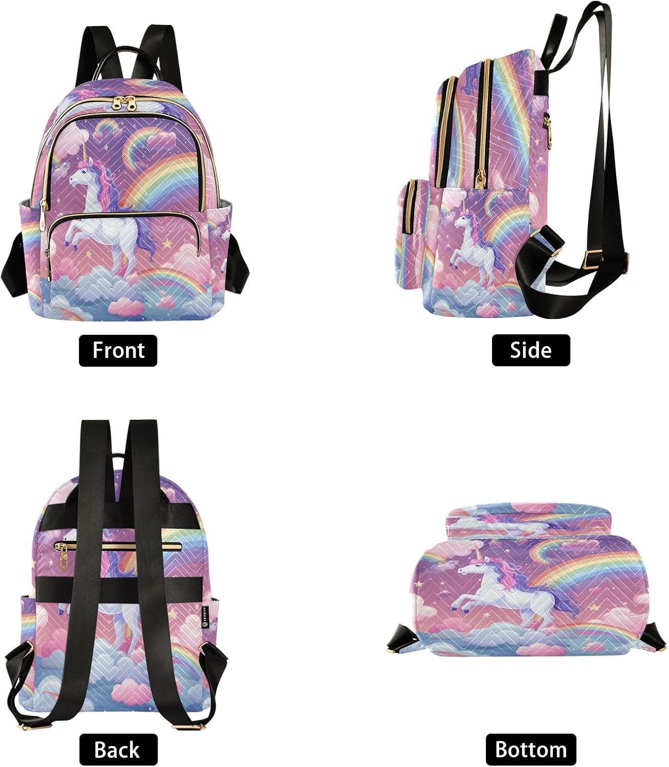 senya Magic Unicorn Rainbow Women Backpack Purse Travel Daypack Shoulder Bag - Image 2