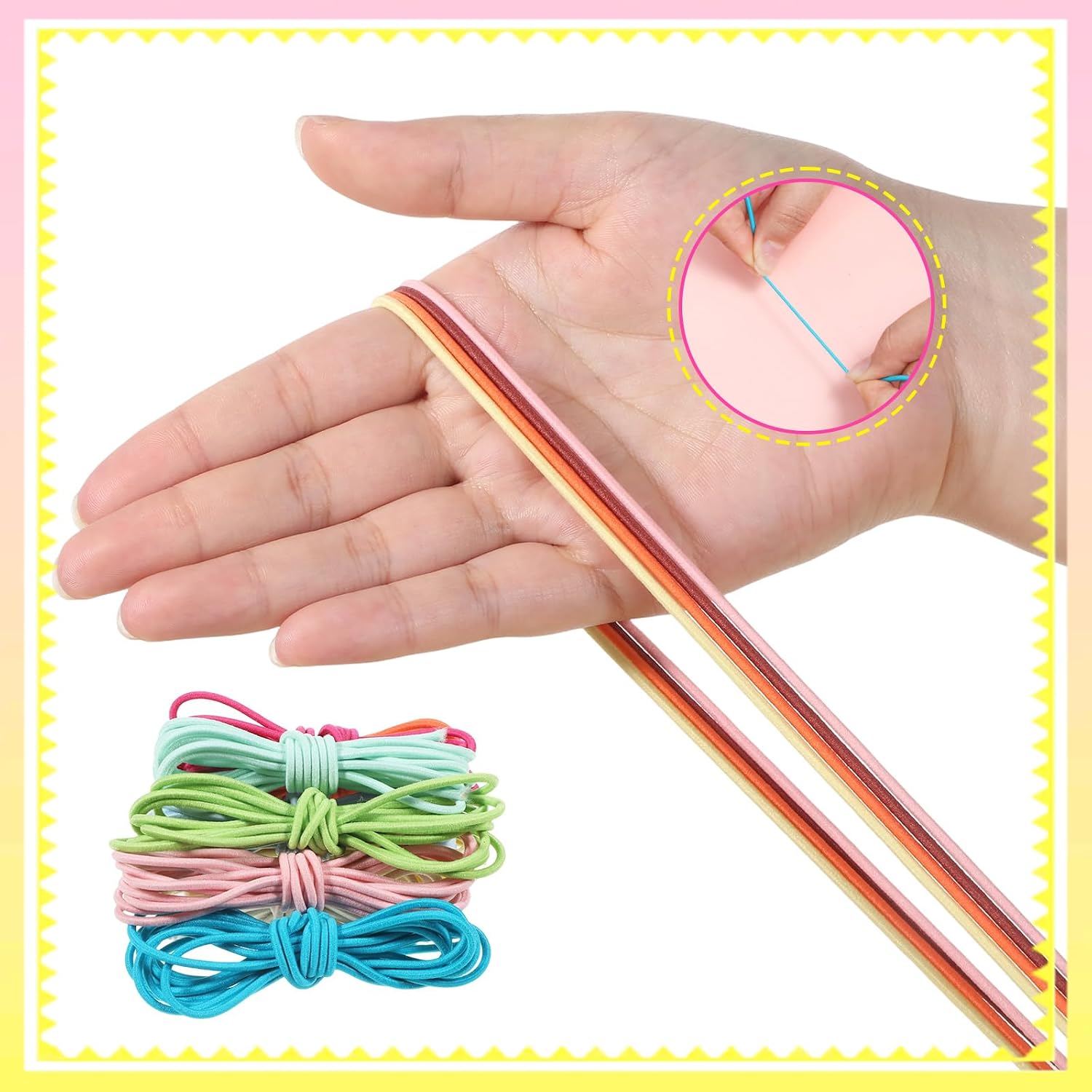 33 Yards 2mm Elastic Cord, Elastic Cord for Iournals Bracelet String Rubber Rope Multicolor Beading Elastics Cords for Bracelet, Beading, Jewelry Making, Journals（15 Colors）