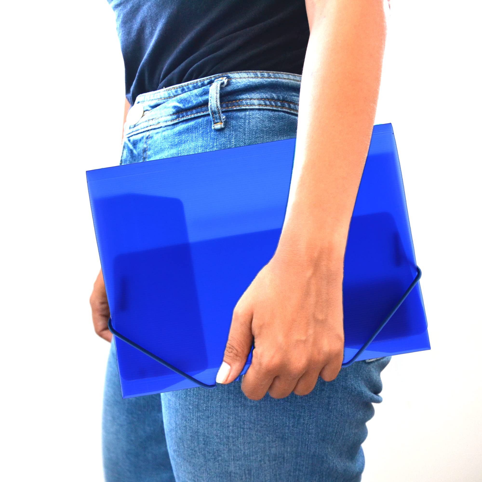 Classeur élastiques Format A5 - Translucide, 100% Recyclable, 24x19 Cm - Pour Factures, Reçus - By Office Box
