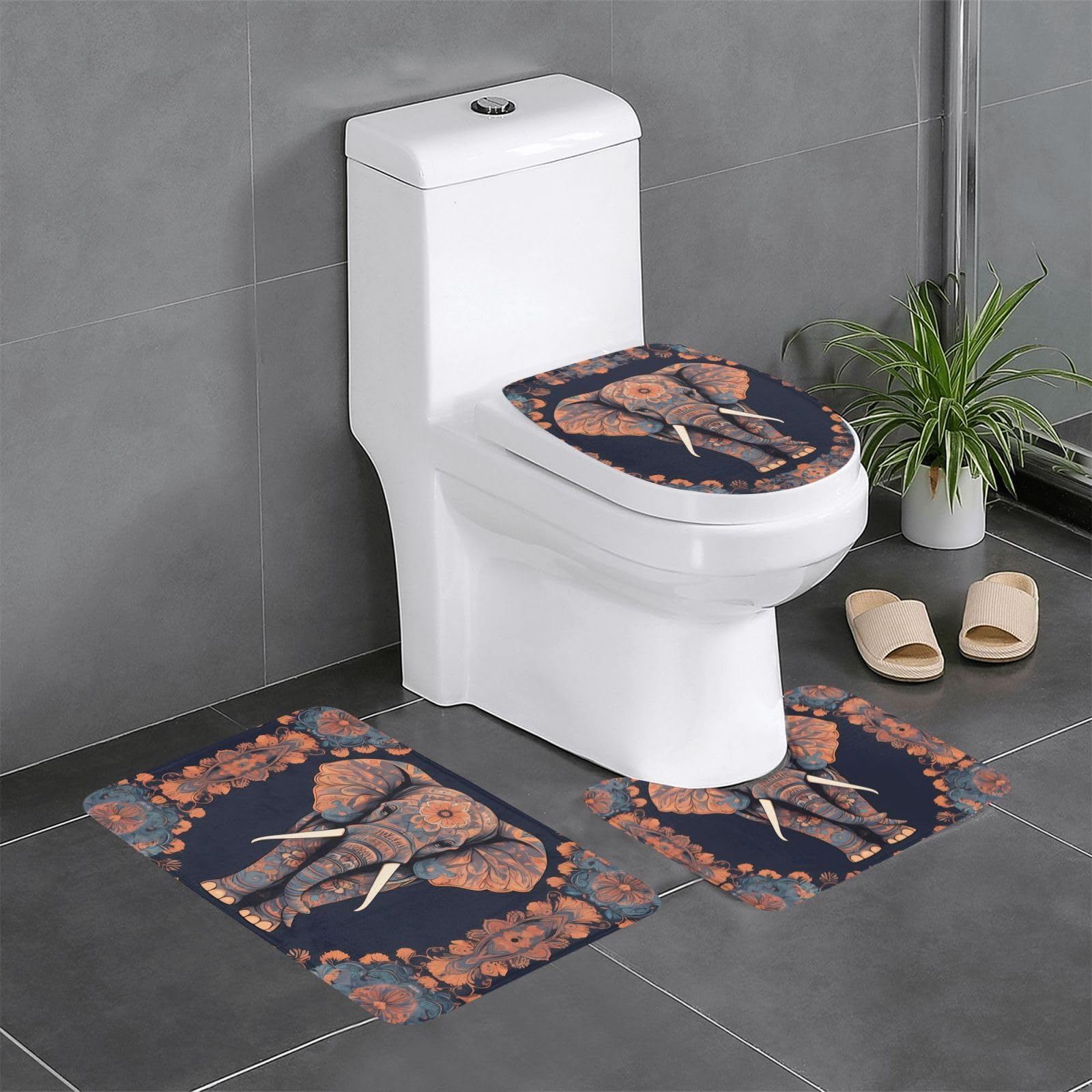 Tapis de bain lot de 3 antidérapant pour sécuriser le sol mouillé de la douche