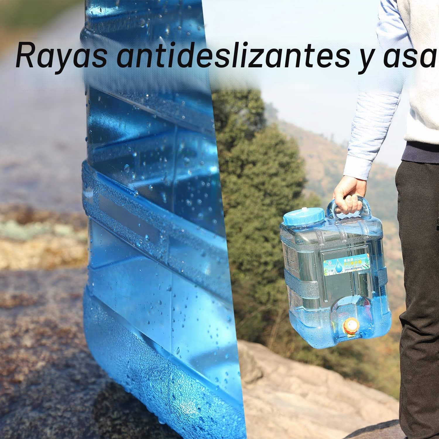 5-22L bidón de Agua con grifos, depósito de Agua con Grifo, contenedor de Agua para Camping, contenedor de Agua para Cocina, RV, Furgoneta, camión, Camping, Escuela