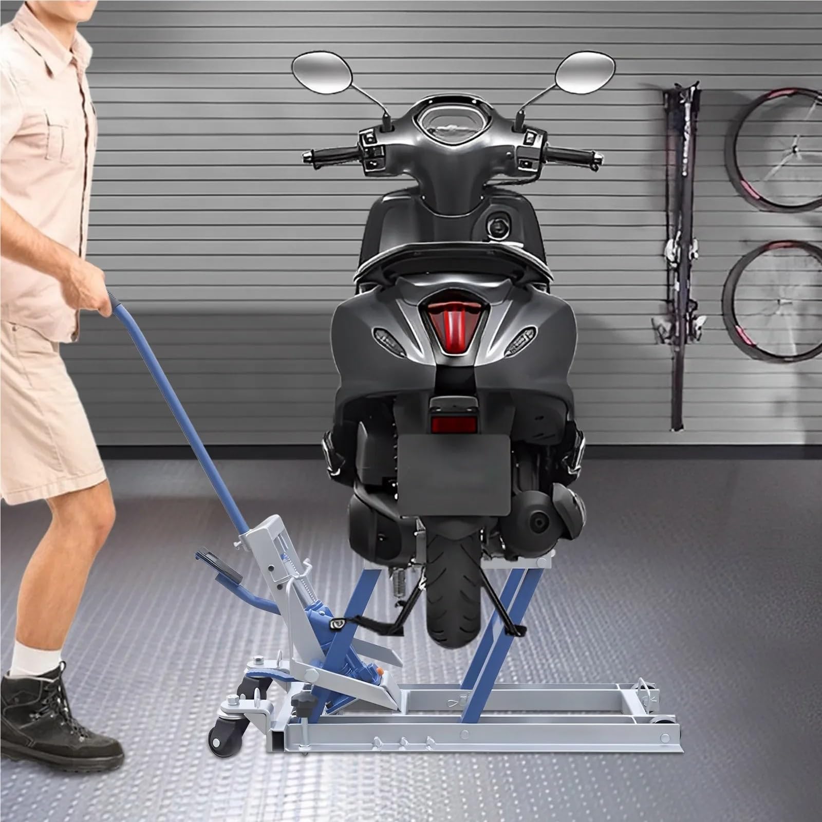 płytka podpórki Hydrauliczny Podnośnik Motocyklowy, Podnośnik O Udźwigu 1500 Funtów, Przenośny Stół Podnośny Do Motocykli, Akcesoria Naprawcze