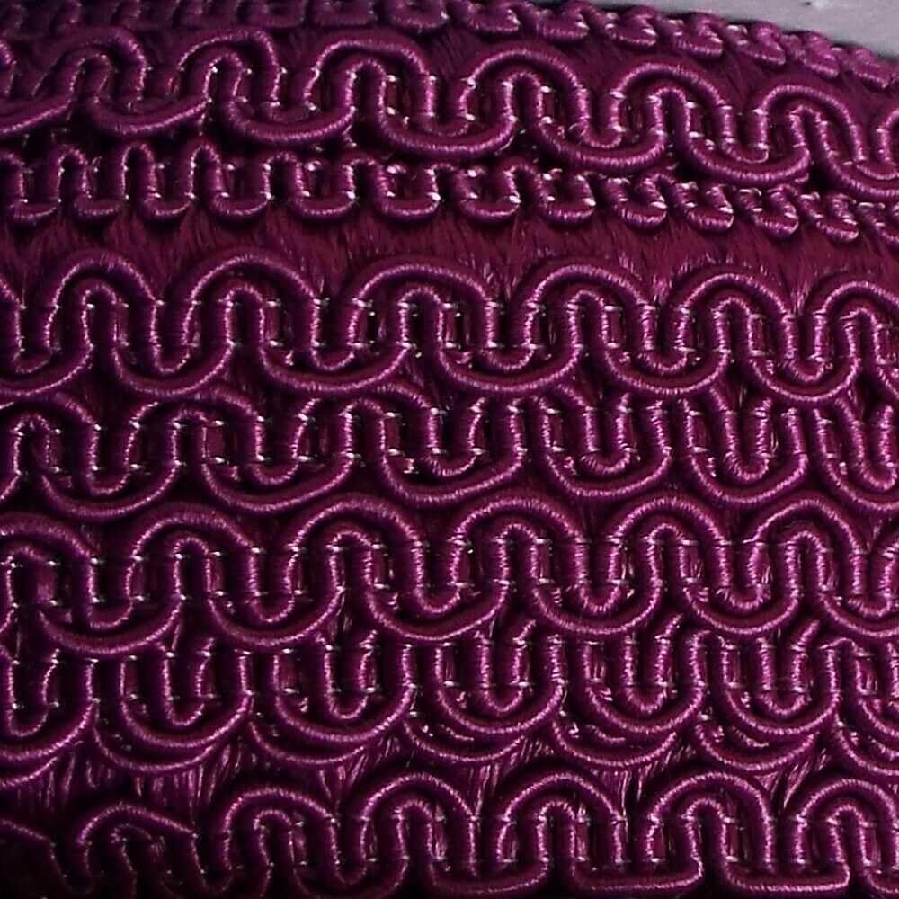 11mm Scroll Gimp Braid Trim Big Small Upholstery 38 Colour Buy 1 2 or 4m 934D, 089 Dark Mauve, 2 Metres