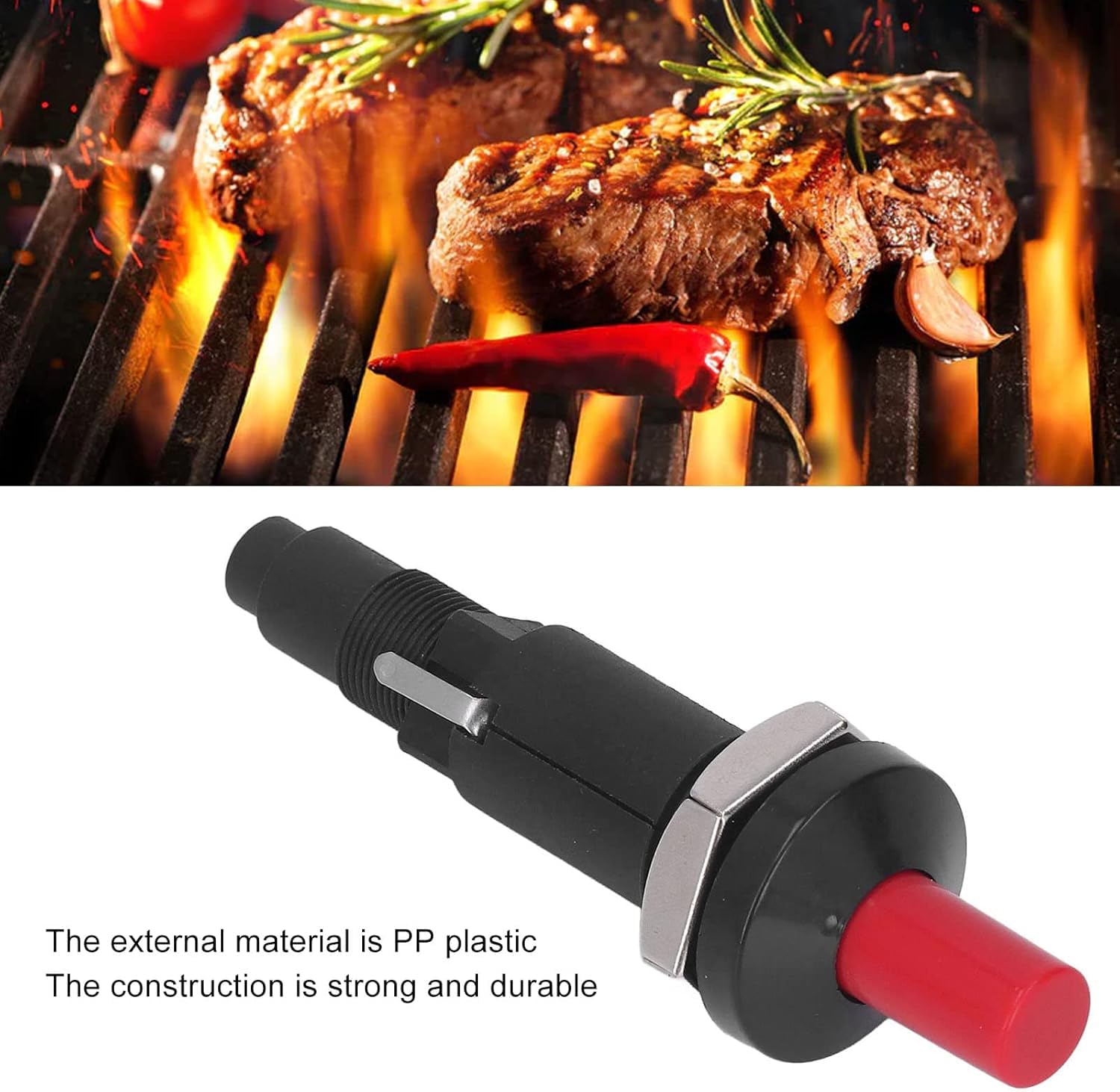 Allumeur Piézoélectrique,1 Out 2 Allumeur à Bouton,d'allumage à étincelle piézo,Allumeur Gril de Barbecu,pour barbecue à gaz Allumeur à électrode-2 Pièces