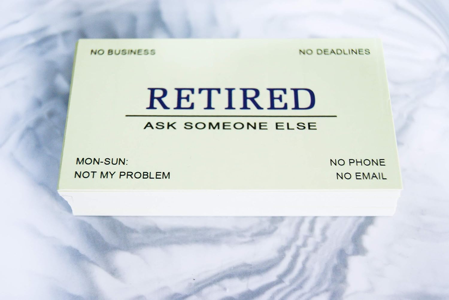 RXBC2011 Retired Business Cards Funny Retirement Gift (Pack of 50/With Gold Stainless Steel Case) For Retired Men Women Coworkers Employees Boss Friend Colleague - Image 4