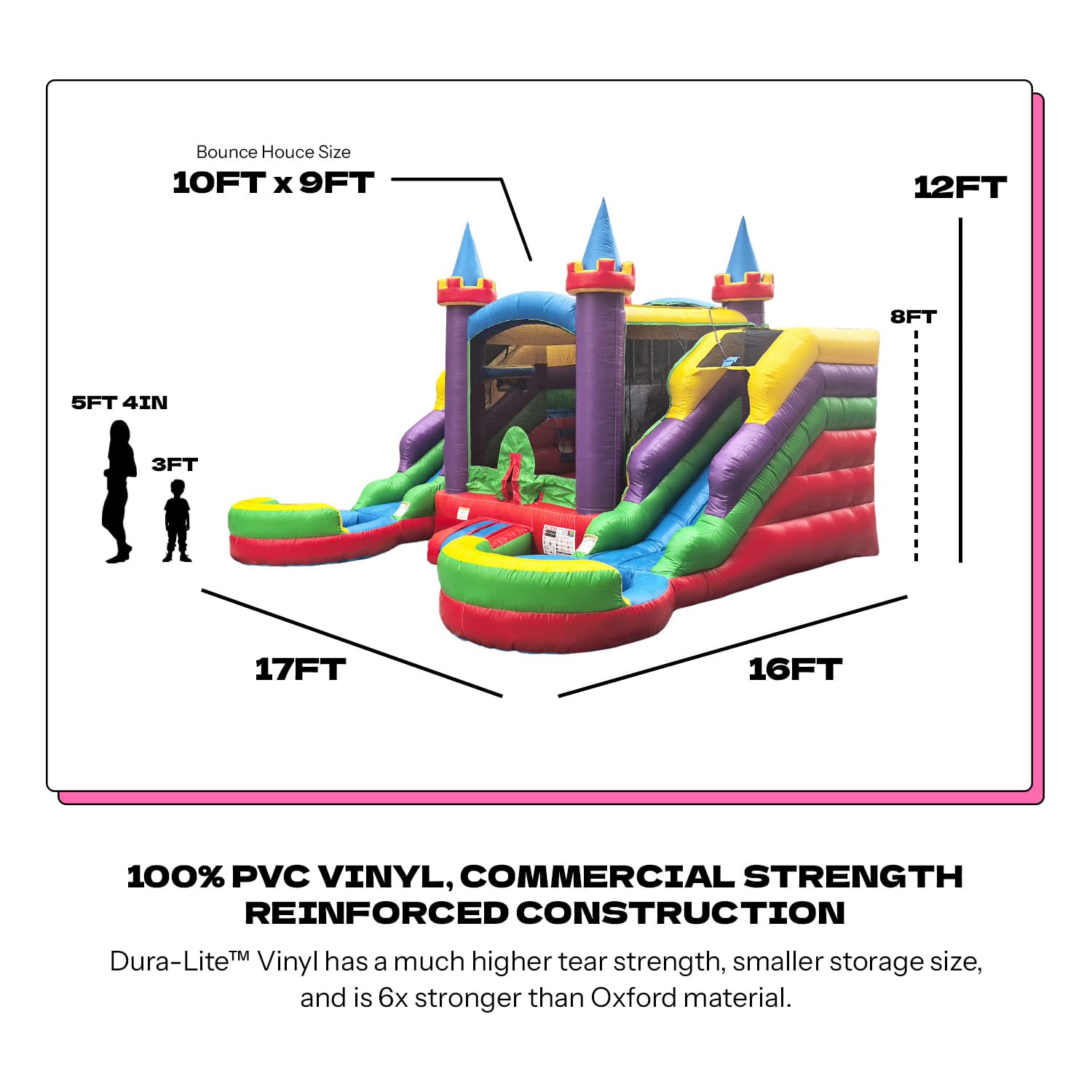 Amazon.com: POP JUMP 16'x15'x12' Rainbow Castle Inflatable Bounce