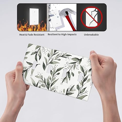 Miniatura 59 de Placa de pared dúplex de receptáculo de dispositivo de 1 gang de madera envejecida blanca gris con veta de tablón, cubierta de enchufe eléctrico de