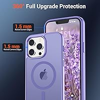 Vista 293 de SUPFINE - Funda magnética para iPhone 13 Pro Max (compatible con MagSafe), (protección contra caídas de grado militar de 10 pies), delgada, Negro