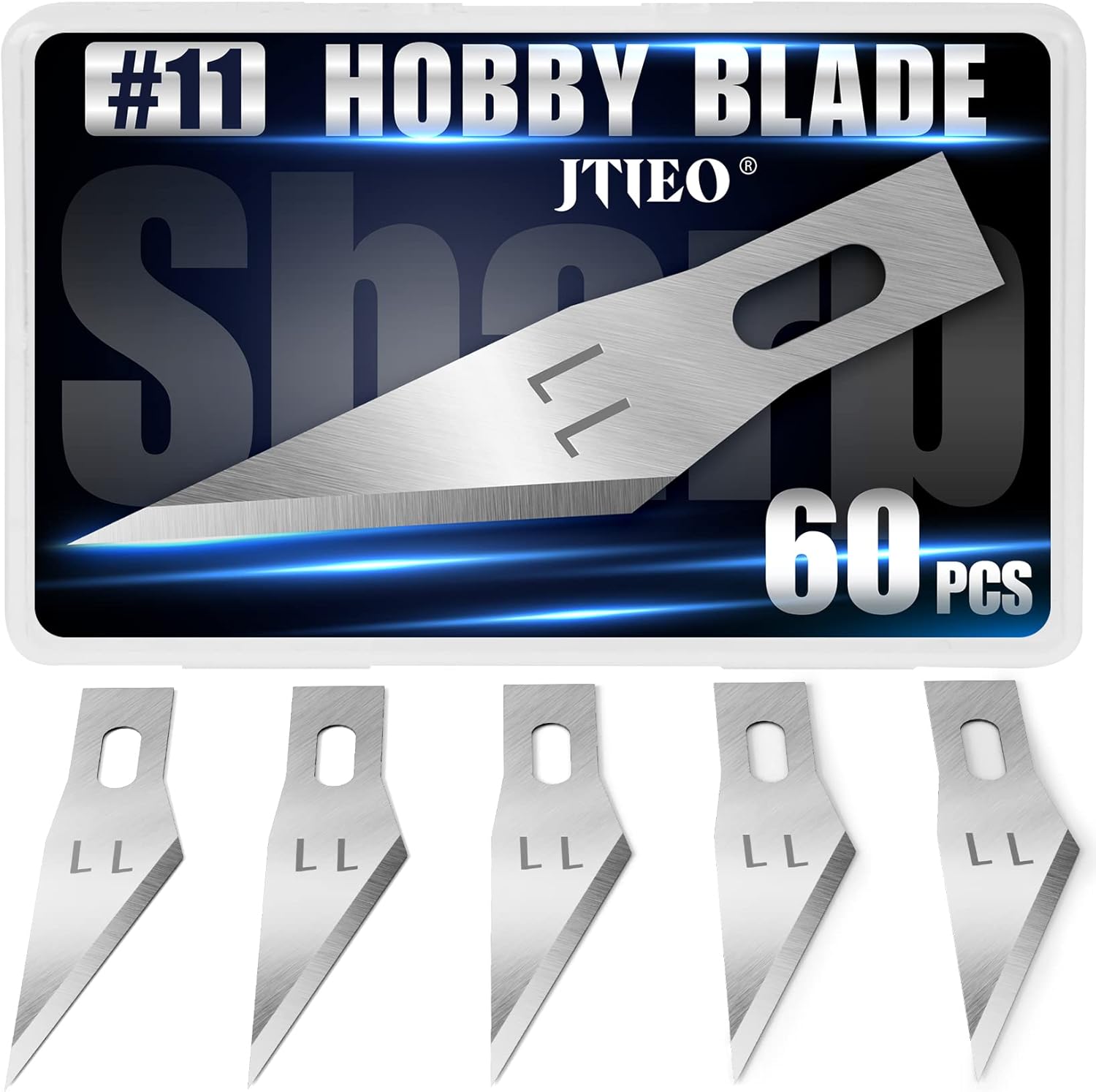 JTIEO 60 PCS Exacto Knife Blades High Carbon Steel 11