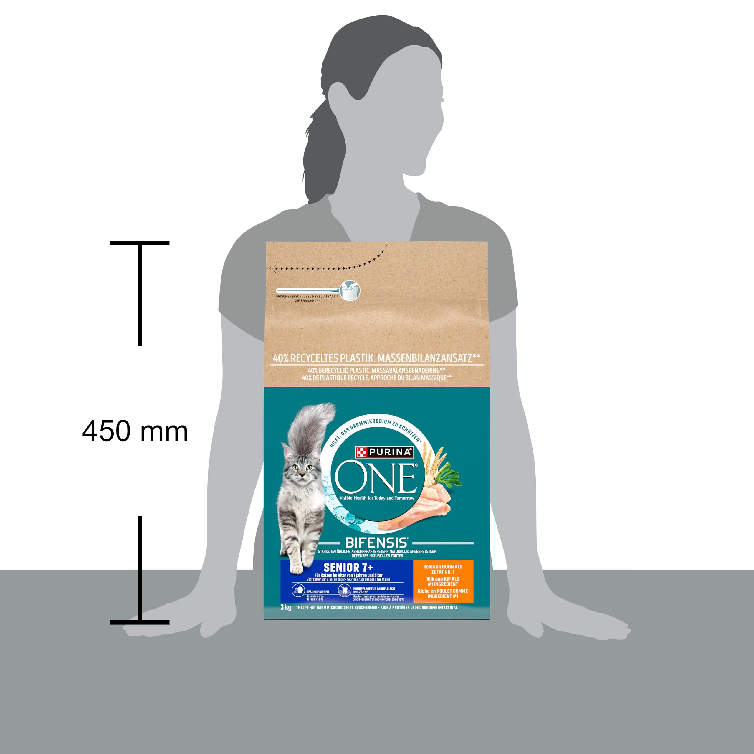 Purina ONE Katzenfutter Trocken Senior Huhn - Vollkorngetreide 3 kg