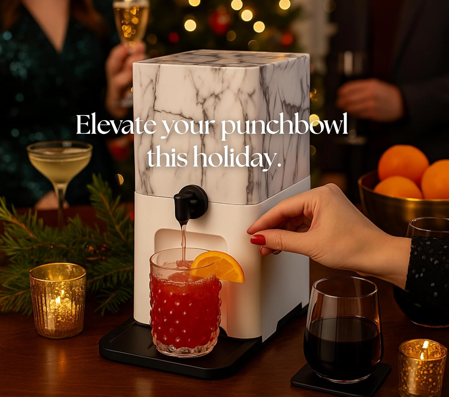 Bebly Box Drink Dispenser and Wine Dispenser | Walnut Design | Insulated - No Sweating - No Watered Down Drinks - Simple - Stylish - Mess Free Beverage Dispenser | Includes Freezable, Reusable 3L Bag