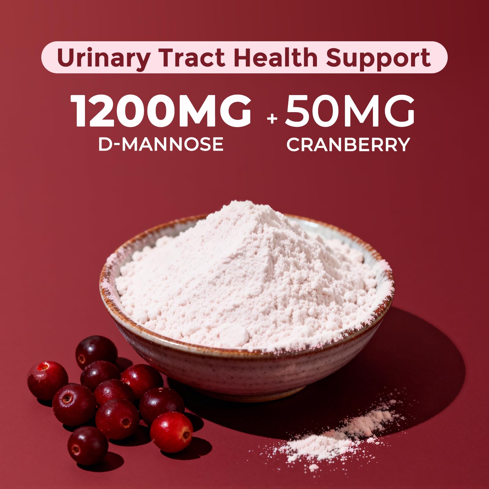 NATURE TARGET D-Mannose 1200mg Supplements with Cranberry - 120 Capsules — Amazon image 2