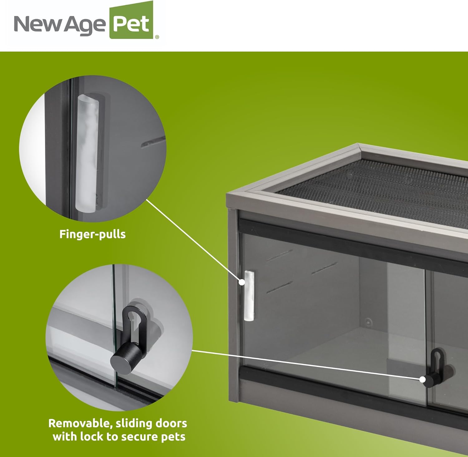 New Age Pet ECOFLEX Small 24" Reptile Habitat Enclosure, Glass Front Terrarium for Snakes, Lizards & Tortoises, in Maple or Grey, Easy to Clean, Front Access Design