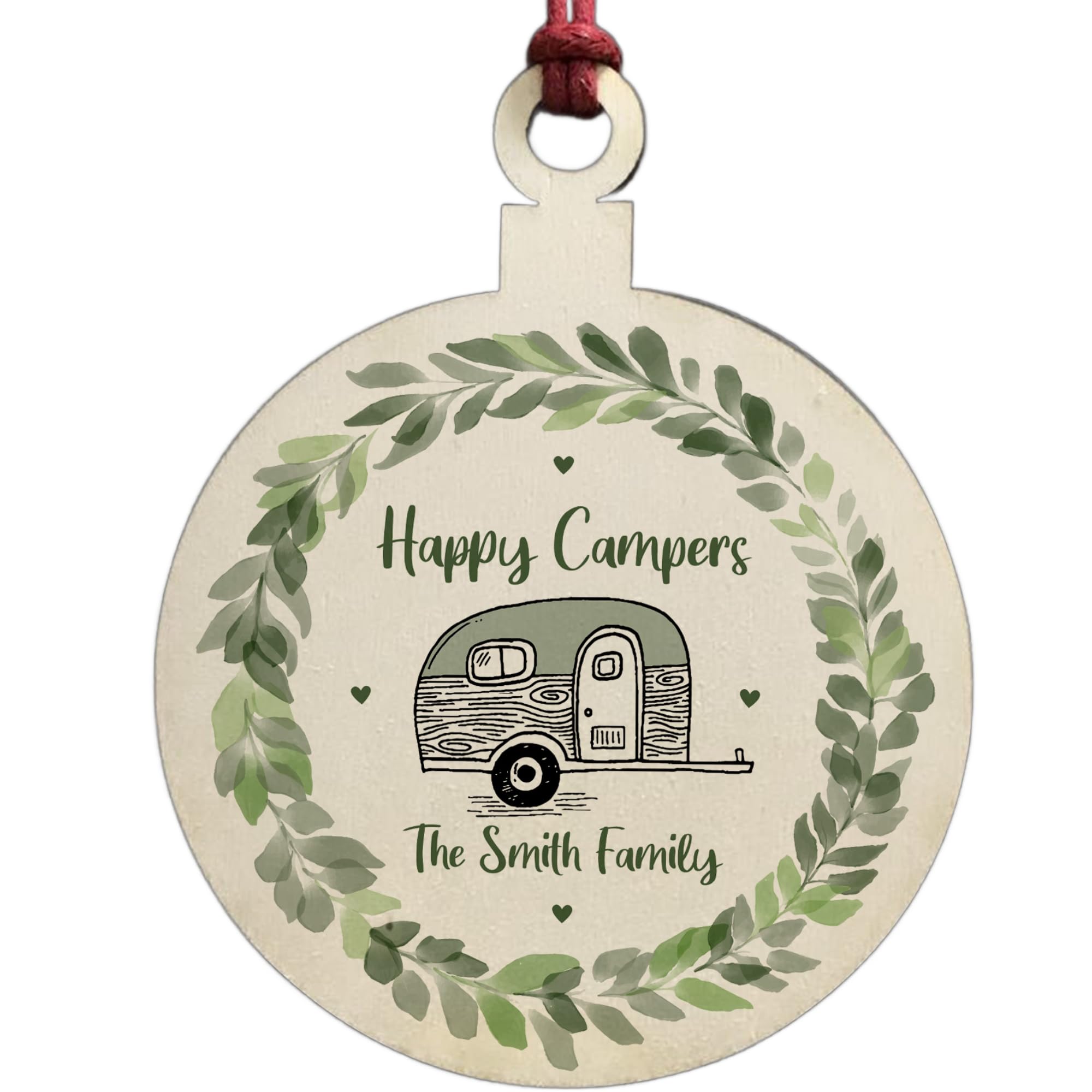 Caravan Christmas Bauble Wood Hanging Decoration Caravan Lover Gift For Family Friend