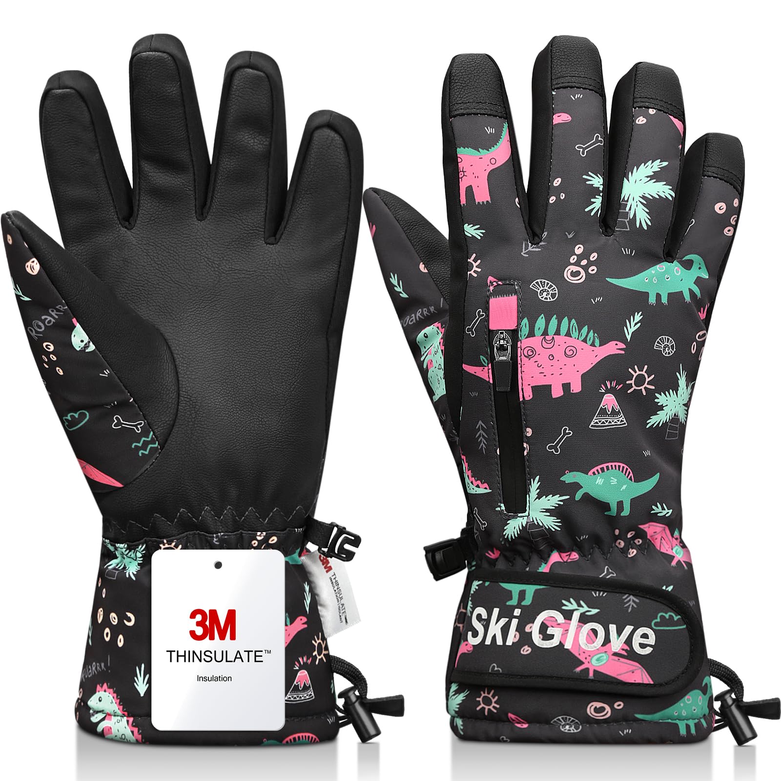 Snow Gloves,Ski Gloves Winter Warm and Waterproof Cold Weather Gloves-for Parent Boys Girls
