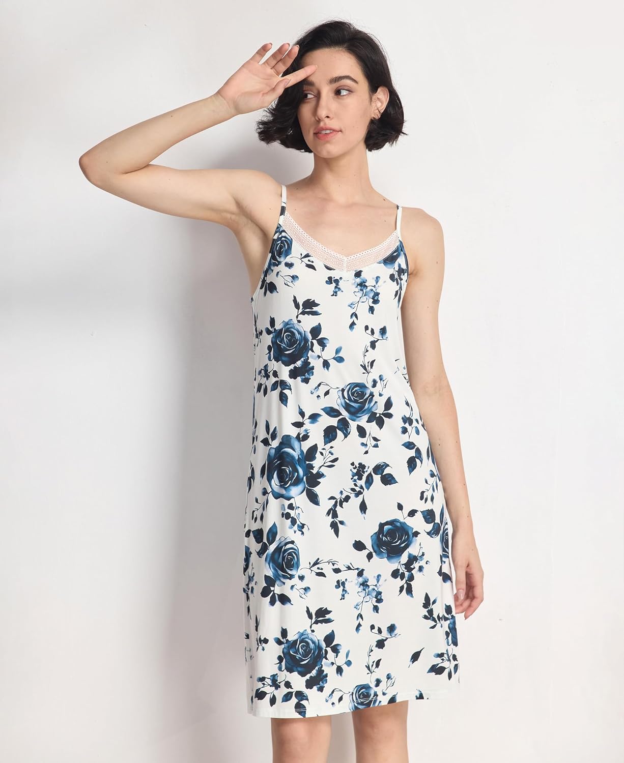 GYS Sleeveless Nightgowns for Women Soft Bamboo Viscose Full Slip Spaghetti Strap Camisole Under Dress - Image 4