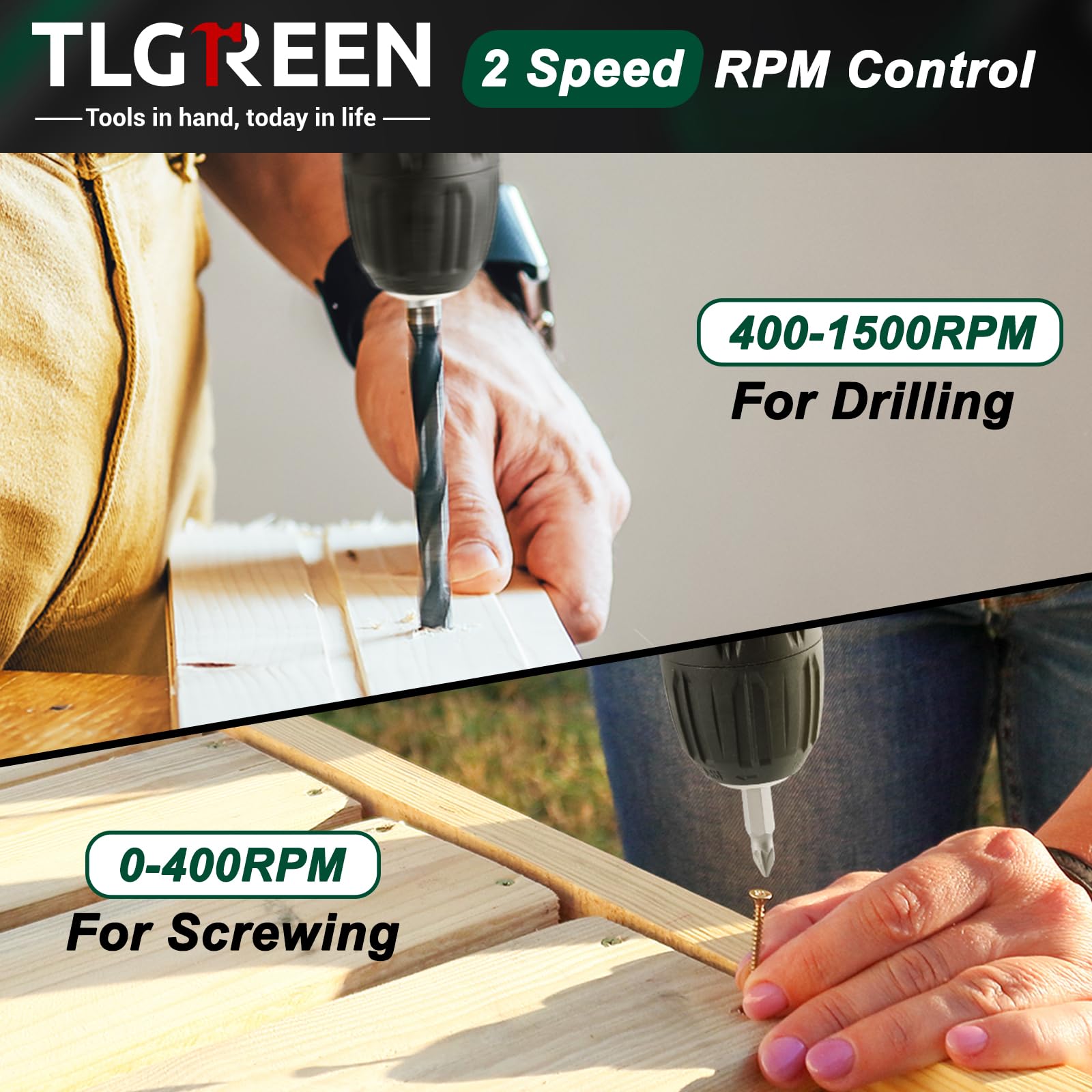TLGREEN Caisse a Outil Perceuse Visseuse sans fil 12V, Malette Outils | Perceuse à Percussion Sans fil Boîte à Outils complete 138 Pièces pour Réparation Entretien Travail, Bureau Domicile, Vert