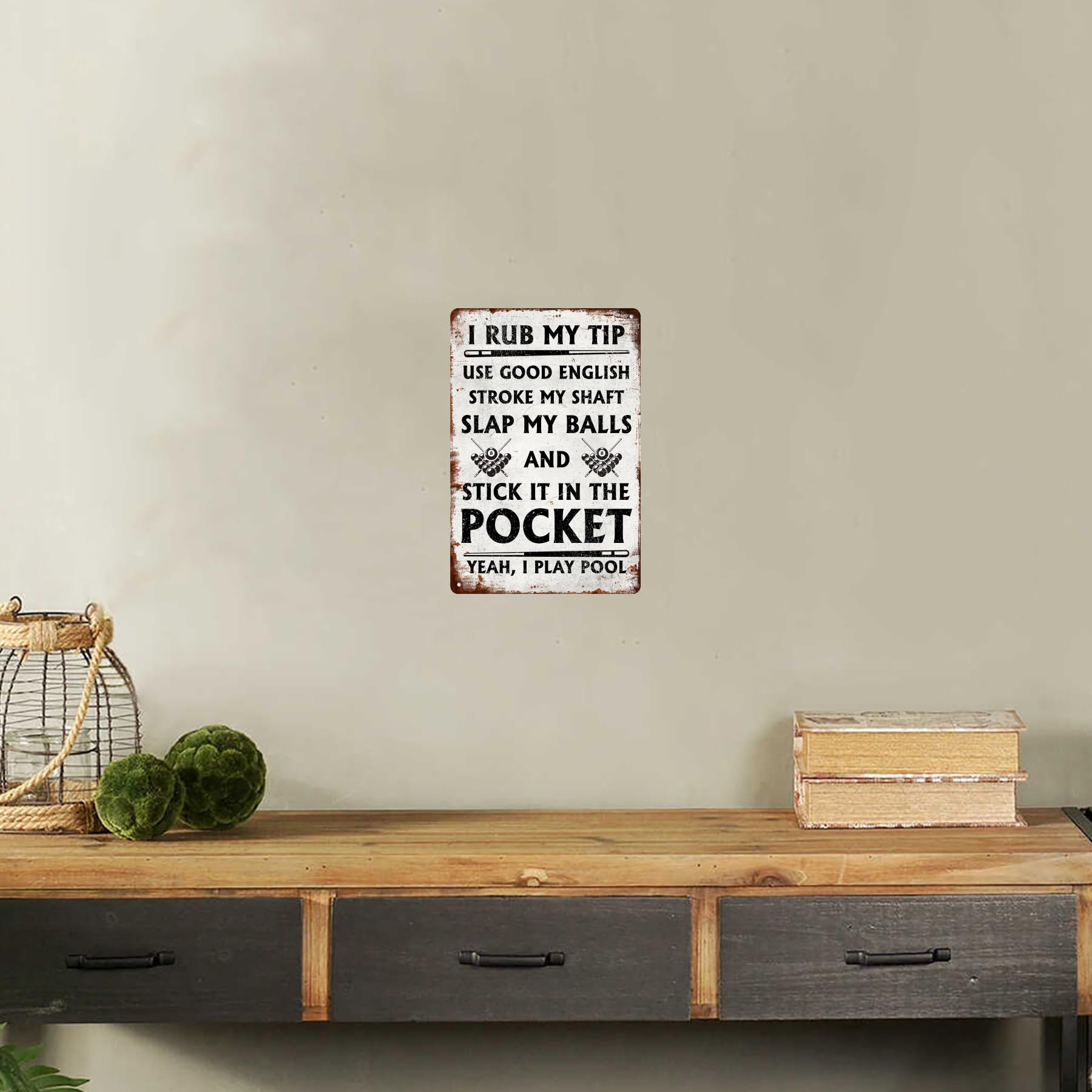 Rustic Wooden Hanging Sign with Ornamental Ironwork | Premium AI