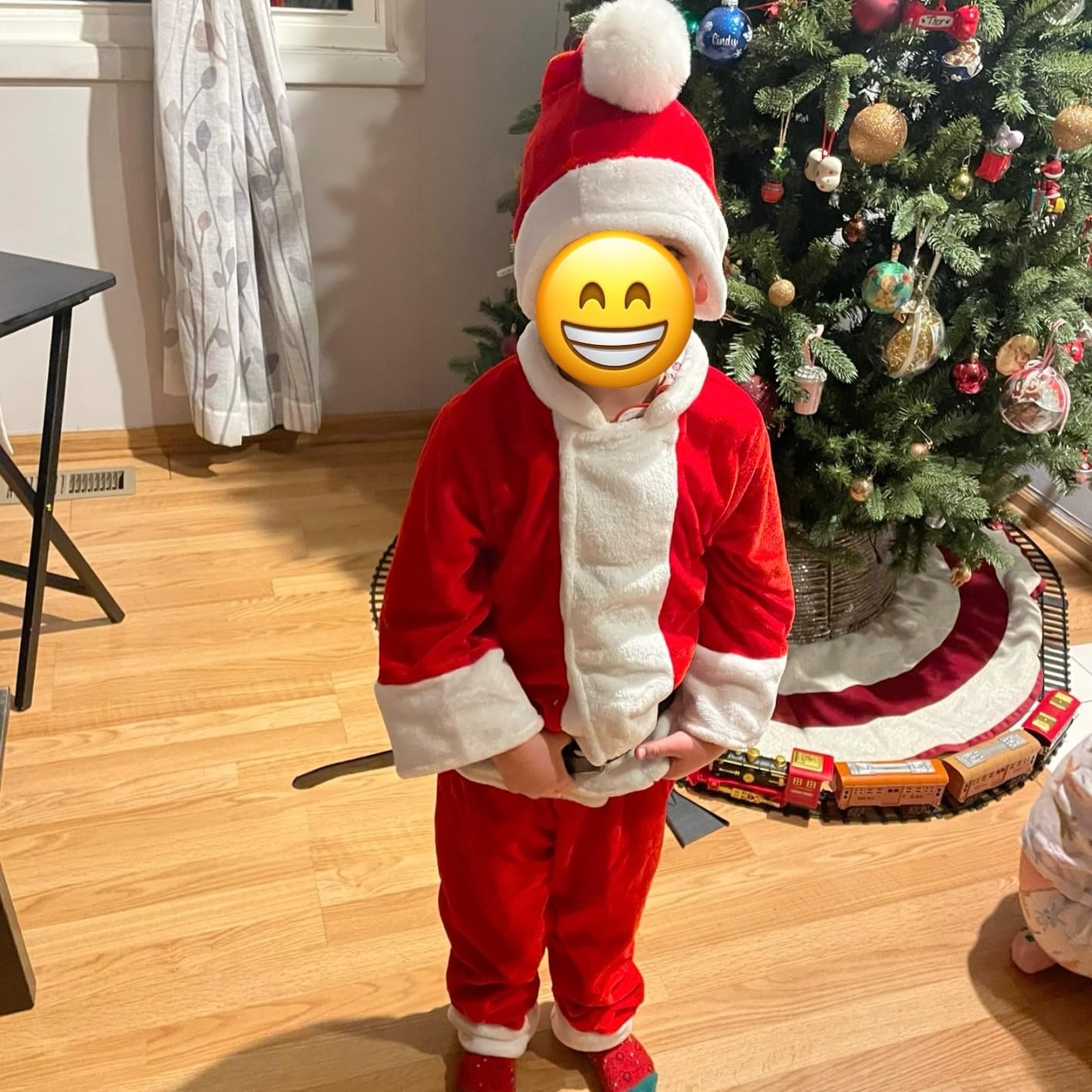 Disfraz completo de Santa niño rojo para 7-8 años miniatura 7