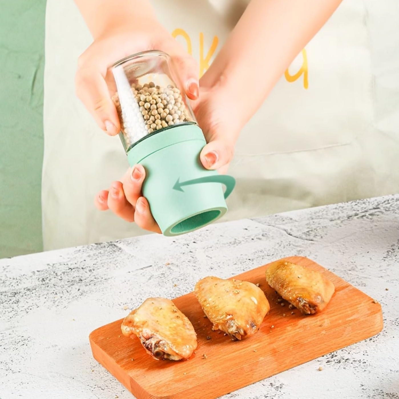 Młynek do pieprzu i soli, Ręczny młynek do soli i pieprzu wielokolorowy na piknik w restauracji kuchennej(B)