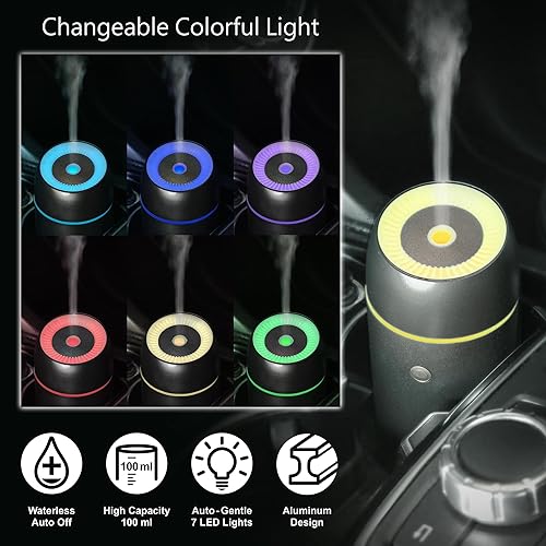 Miniatura 3 de Earnest Living Difusores de aceite esencial de aluminio ambientadores de coche humidificador para aceites esenciales difusor de aromaterapia de