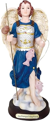 Estatua de San Arcángel Rafael Estatua de Arcángel Rafael Estatua de San Rafael Estatua del Arcángel Escultura Ángel Regalo (8.5 pulgadas)