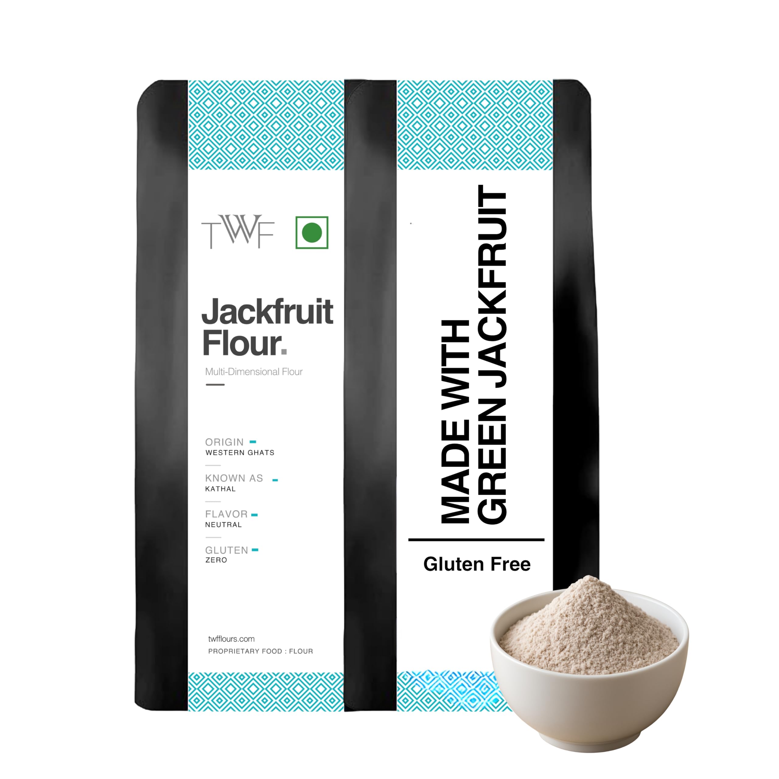 TWF Raw Jackfruit Flour | 1kg | 100% Naturally Processed Kathal Atta | Fine Ground | Helps Control Blood Sugar | Gluten-Free | Zero Bitterness | No Preservatives