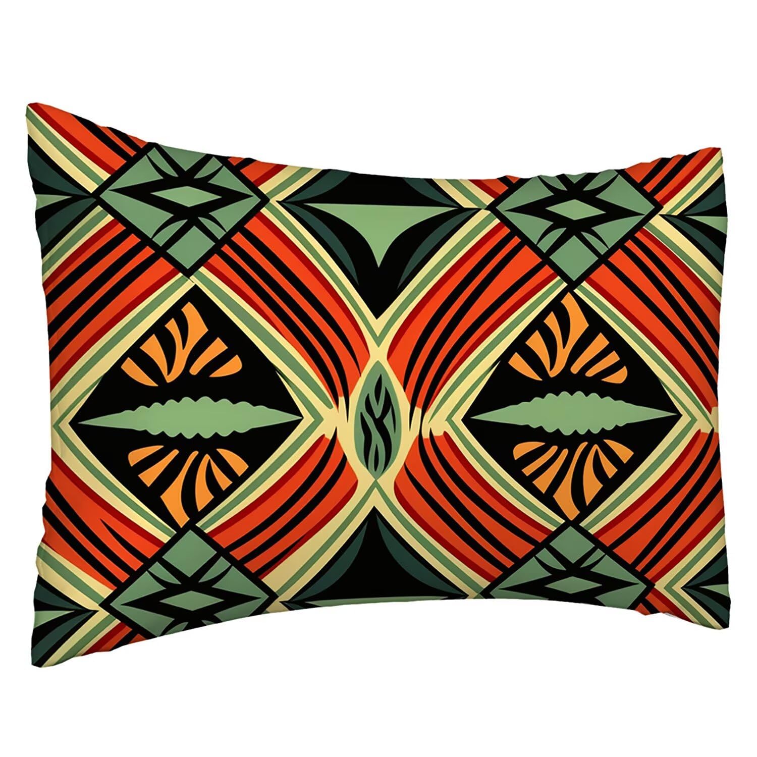 Funda de almohada lumbar 50x90 de felpa suave con diseño retro tribal
