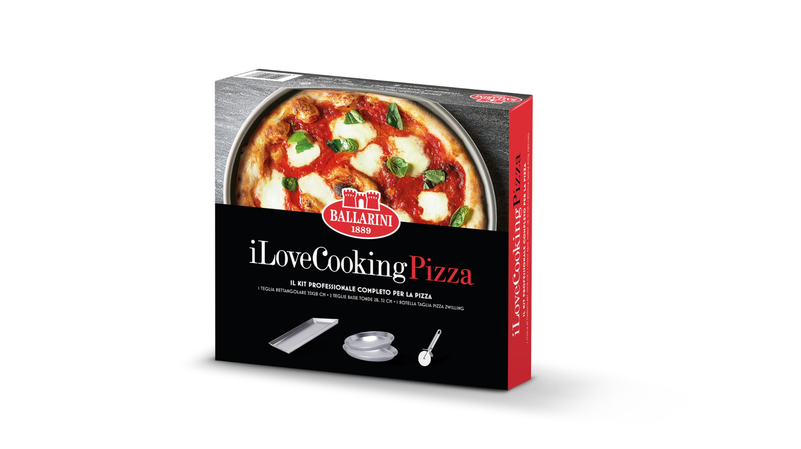 I Love Coooking Pizza, set regalo Ballarini, 4 pezzi.