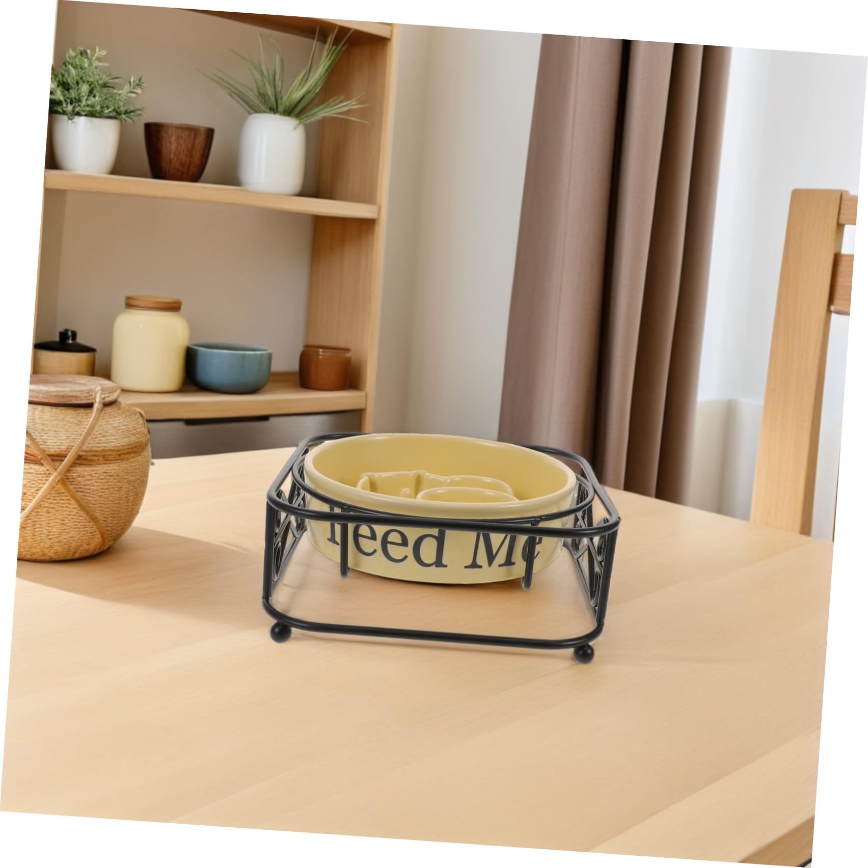 Ciotola Slow Feeder per Cani in Ceramica Rialzata, Ciotola per Gatti, Base Antiscivolo, Design Stabile Anti-ribaltamento, per Casa e Decorazione, per Gatti e Gattini
