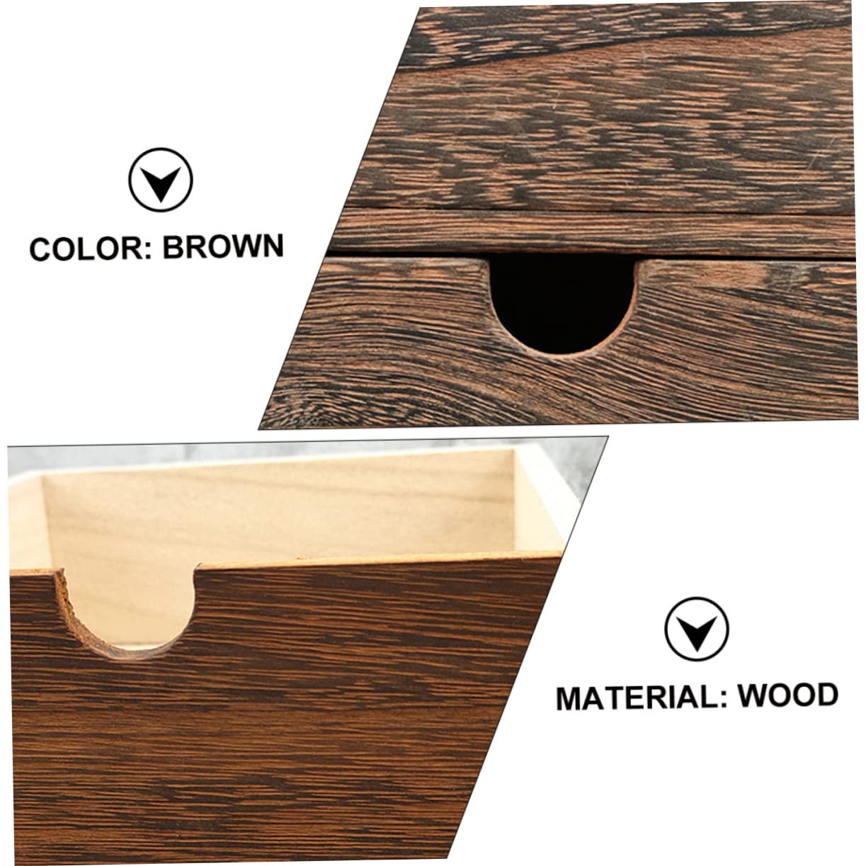 Boîte de rangement en bois marron avec 3 tiroirs – Bureau coulissant pour solutions de rangement à domicile et bureau, étagère élégante et fonctionnelle pour un espace de travail sans encombrement