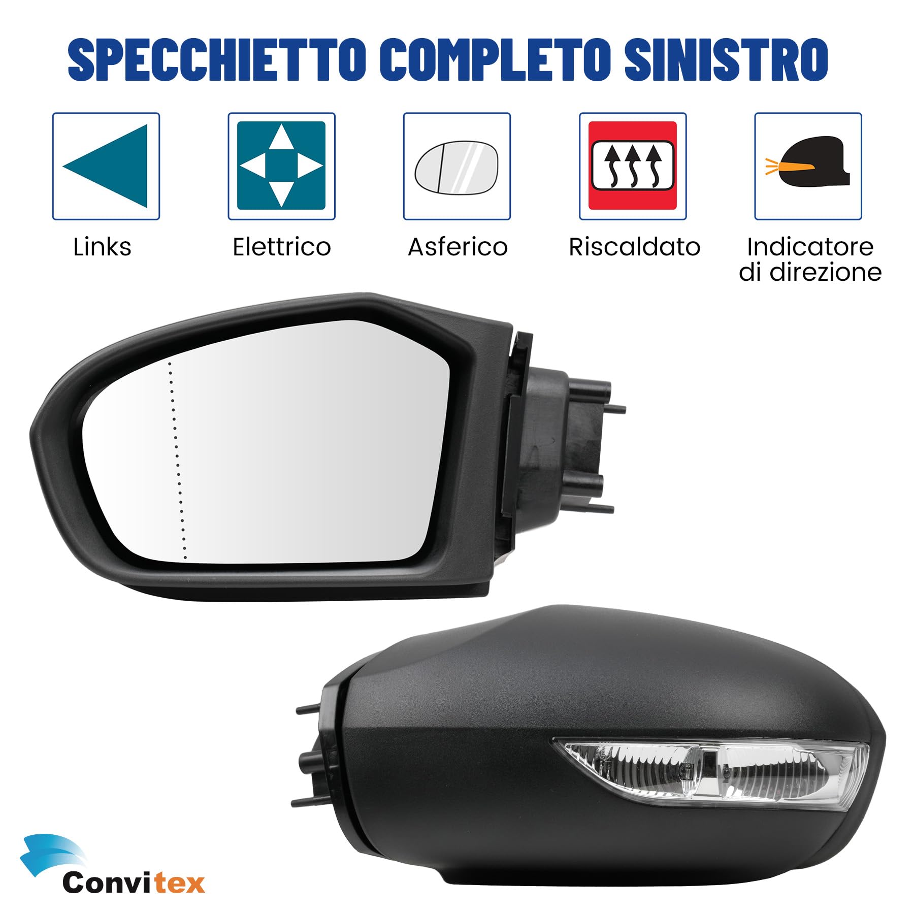 Specchietto Retrovisore Esterno per MERCEDES Classe A W169 2004-2008, per mb Classe B W245 2005-2008 Sinistro Sx