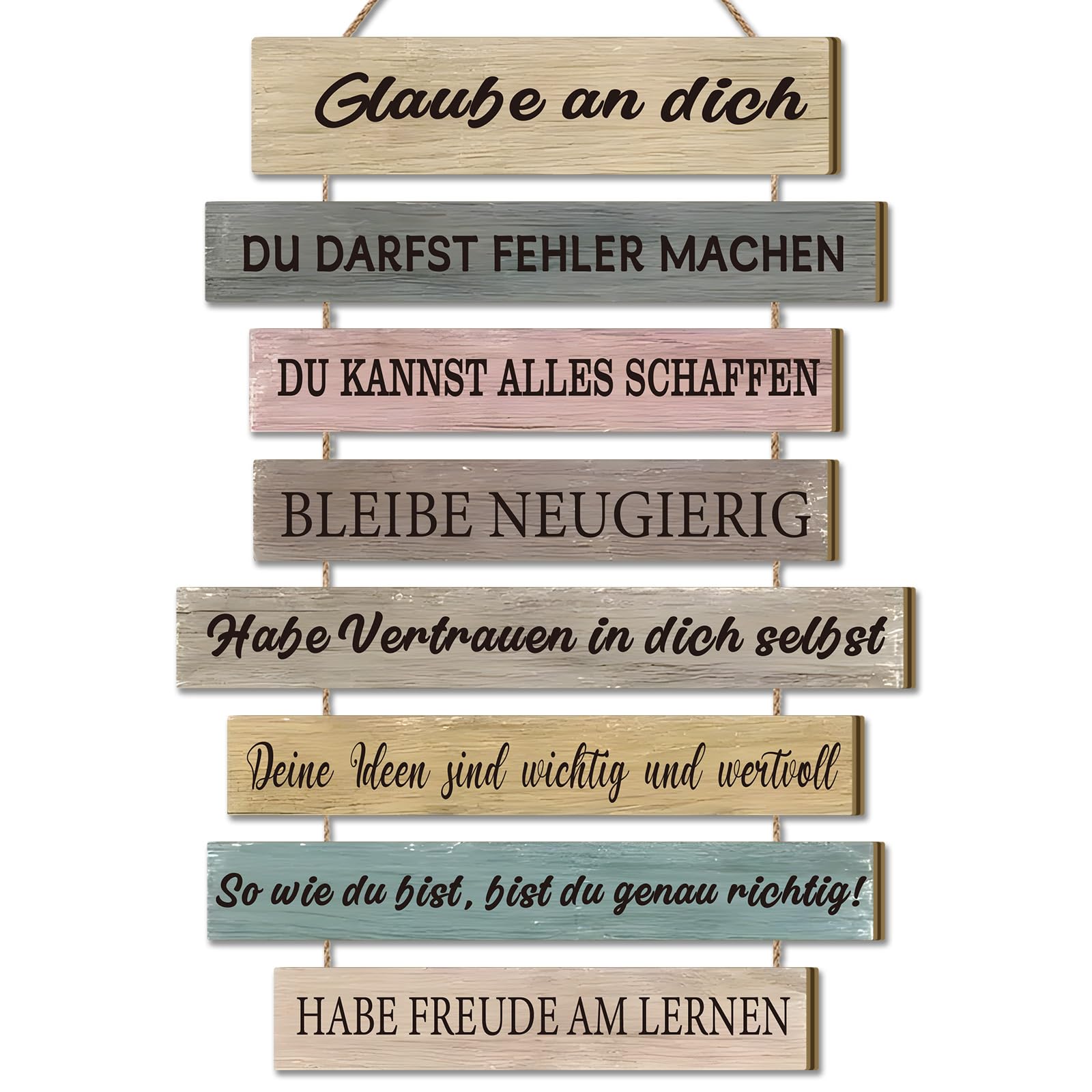 CHDITB Insirierende Wanddeko Wandbild,Schild Mit Spruch,Motivierende Familienregeln Lebenseinstellung,Bilder mit Sprüchen,Plankenschild Familienschild,Jugendweihe Deko Mädchen Jungen