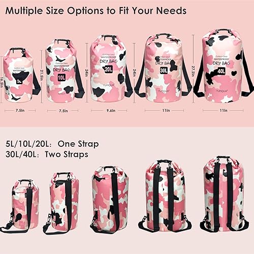 Miniatura 2 de Mochila impermeable de 5L10L20L30L40L, bolsas de almacenamiento impermeables flotantes para kayak, canotaje, natación, senderismo, camping y pesca