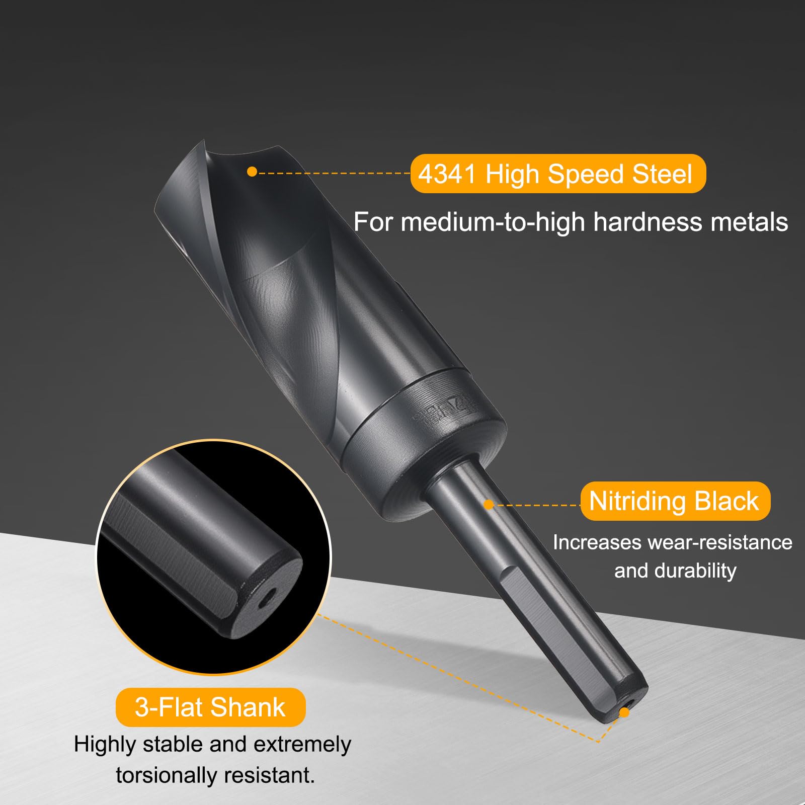 HARFINGTON 31 Mm Metallbohrer – 1/2 Zoll Schaft, 150 Mm Lang, Nitriert, Für Holz, Kunststoff, Weiche Metalle