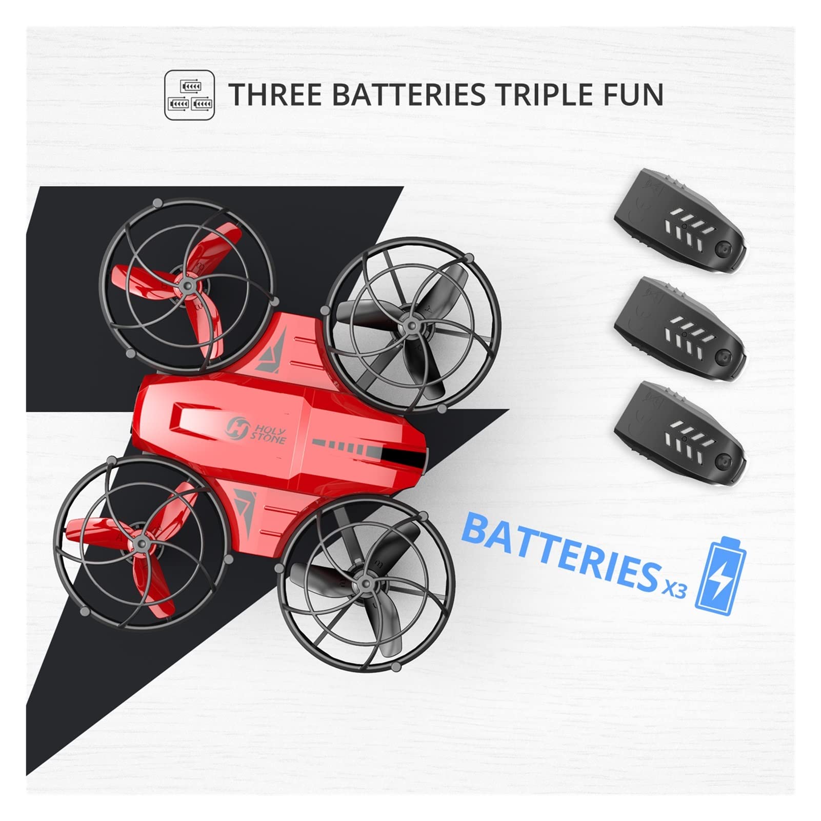 HS420 Mini Drone z kamerą HD FPV dla dzieci Dorośli Początkujący kieszonkowy quadkopter RC z 3 bateriami Wrzuć do uruchomienia (Kolor: pomarańczowy z etui)