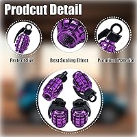 Vista 2 de 4 tapones de válvula de neumático de granada cromada, tapas de válvula de neumático de acero inoxidable para automóviles, camiones, SUV