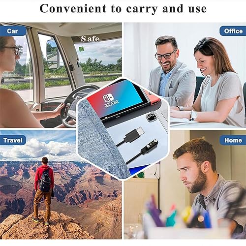 Miniatura 7 de Cargador para reloj inteligente GloryFit T80 T70 T60 T50 P99 P98, espacio entre pines de 0.157 in Cable de carga magnético USB C para Puqo T80, CHO