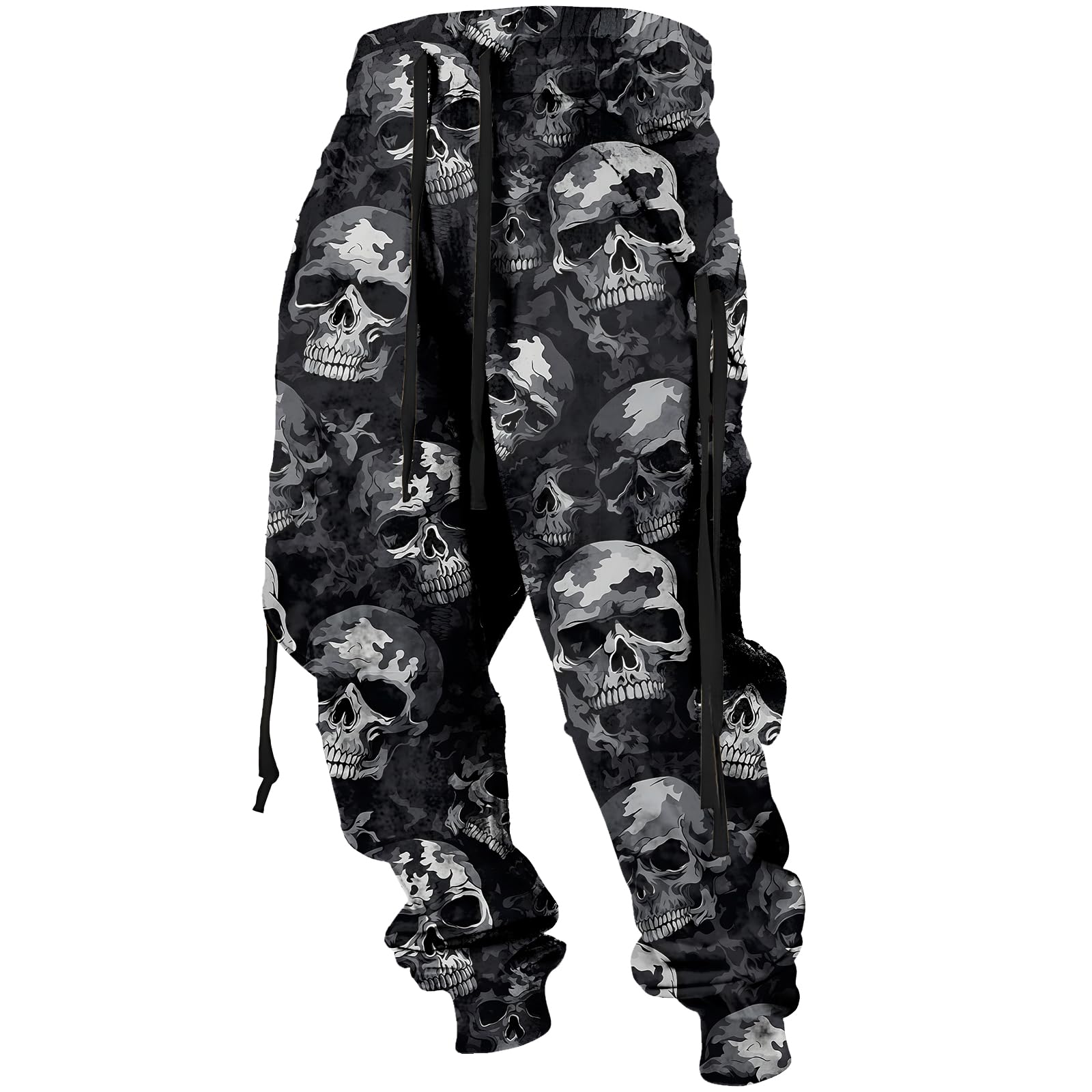 Mens Sweatpants Graphic Vintage Elastic Bottom Drawstring with Pockets Slim Fit Casual Joggers Tapered Pants