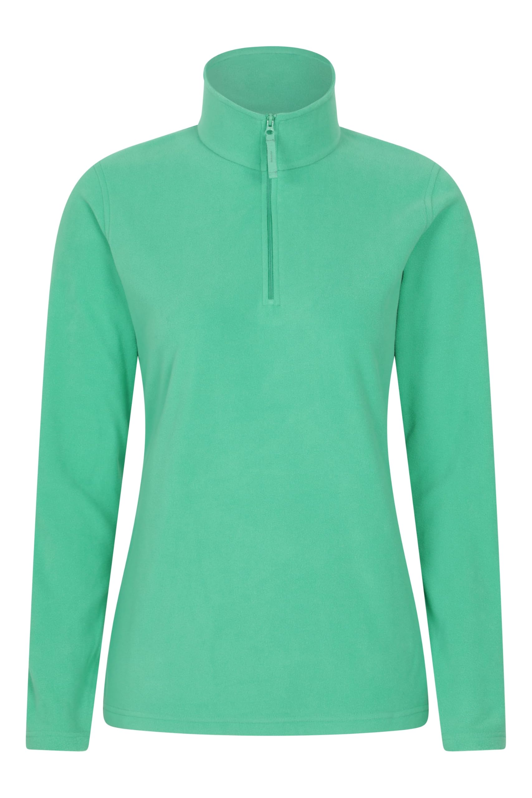 Mountain Warehouse Women's Camber Half Zip Pullover Antipill Fleece Top in Green | Size: XS