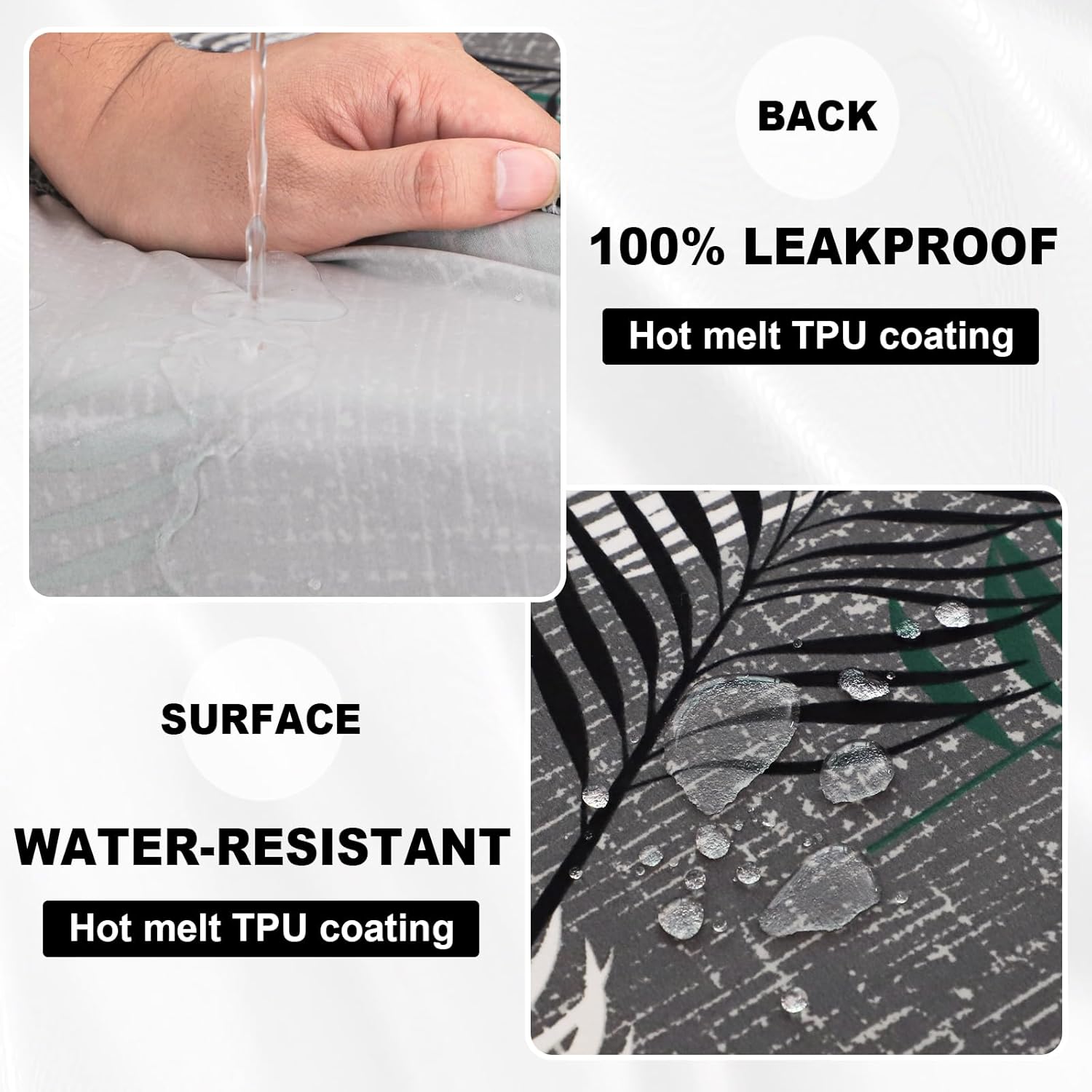 100% Waterproof Patio Cushion Covers for Outdoor Furniture, Stretch Printed Outdoor Cushion Slipcover, Dual Non-Slip Cushions Replacement of Seat or Back (Leaf,8 Pcs)