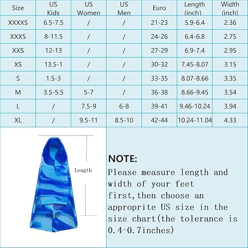 Miniatura 4 de Gugmoy - Aletas de entrenamiento de natación de edición limitada, cómoda aleta de silicona para nadar y bucear, tamaño adecuado para principiantes,