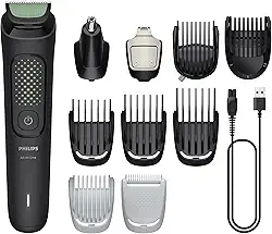 Philips Multigroom Aparador de Pelos 13 em 1 - Barbeador elétrico e Aparador para Rosto, Cabeça e Corpo, Lâminas Autoafiáveis e Amigáveis à Pele, 13 Configurações de Comprimento, Modelo MG3941/15