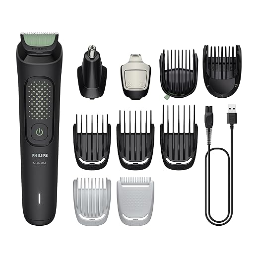 Philips Multigroom Aparador de Pelos 13 em 1 - Barbeador elétrico e Aparador para Rosto, Cabeça e Corpo, Lâminas Autoafiáveis e Amigáveis à Pele, 13 Configurações de Comprimento, Modelo MG3941/15